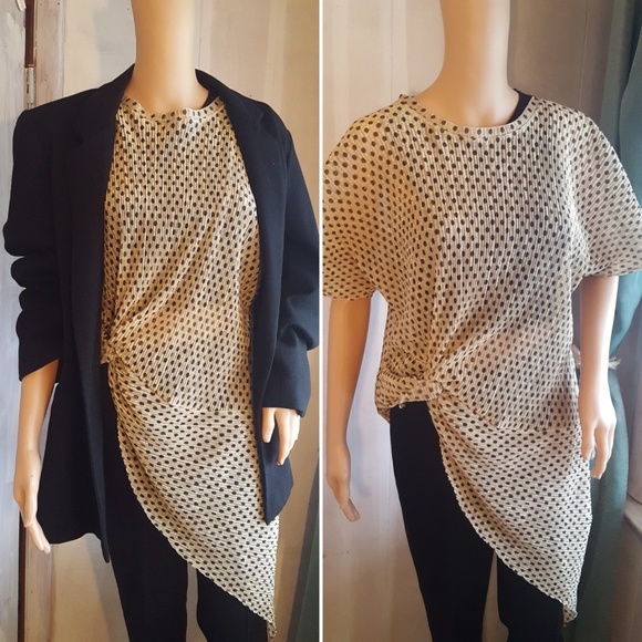 zara sheer polka dot top